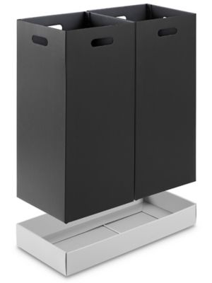 Corrugated Plastic Trash Can - Two Bin, 56 Gallon S-21861 - ULINE