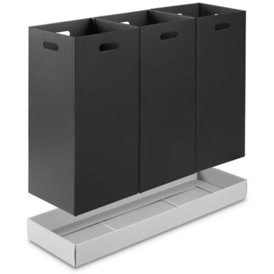 Corrugated Plastic Trash Can - Three Bin, 84 Gallon S-21862 - ULINE