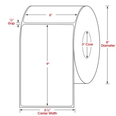 Industrial Thermal Transfer Labels - 6 x 9