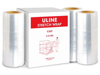 Uline Handwrap - Cast, 80 gauge, 18 x 1,500', Black Opaque S-353 - Uline