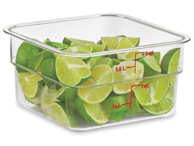 Cambro® Square Food Storage Containers - 22 Quart, Clear S-21884 - Uline