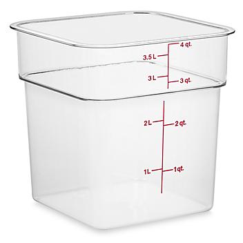 Cambro&reg; Square Food Storage Containers - 4 Quart, Clear S-21882