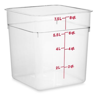 Cambro® Square Food Storage Containers - 12 Quart, Clear S-22308 - Uline