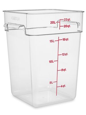 Cambro® Square Food Storage Containers - 22 Quart, Clear S-21884