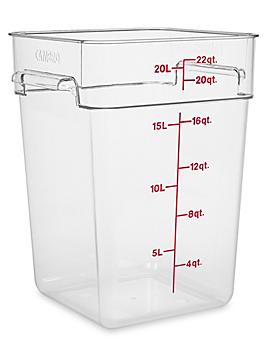 Cambro&reg; Square Food Storage Containers - 22 Quart, Clear S-21884