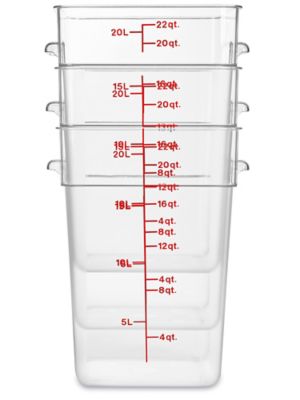 Cambro® Square Food Storage Containers - 22 Quart, Clear S-21884