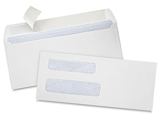 500 per Box White - New 24 lb Wove 3-5/8 x 8-5/8. #8-5/8 Double Window Security Tinted Check Envelopes with a Self Seal Closure 