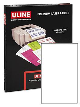 Uline Laser Labels - Glossy White, 8 1/2 x 14" S-21904