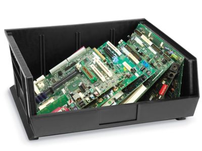 Plastic Conductive Stackable Bins - 14 3/4 x 16 1/2 x 7" S-21919