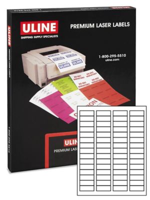 Uline Quick Lift Laser Labels - White, 1 3/4 x 2/3