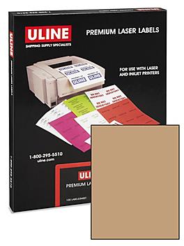 Uline Laser Labels - Kraft, 8 1/2 x 11" S-21934