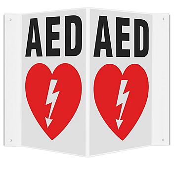 Projecting Sign - "AED", 3-Way S-21990