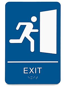 Plastic Access Sign - "Exit", Blue S-22034BLU