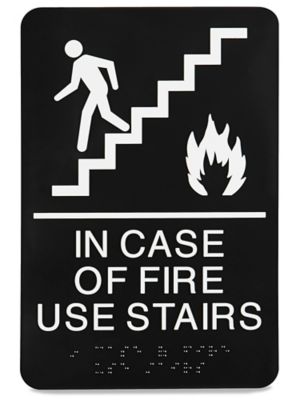  Plastic Access Sign - "In Case Of Fire Use Stairs"