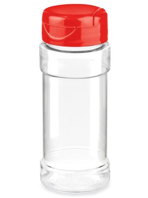 Plastic Spice Jars 2 oz Unlined Red Cap