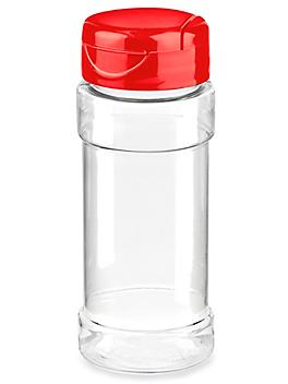 Plastic Spice Jars - 2 oz, Unlined, Red Cap S-22045R