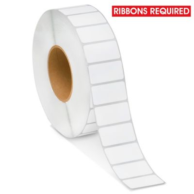 Industrial Weatherproof Thermal Transfer Labels - Polypropylene, White, 2 x 1", Ribbons Required S-22059