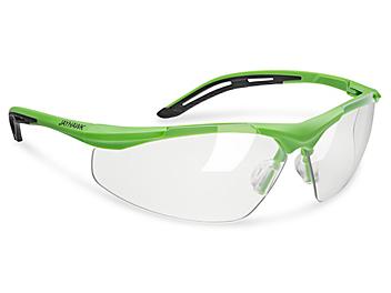 Jayhawk&trade; Safety Glasses - Lime Frame, Clear Lens S-22188L-C