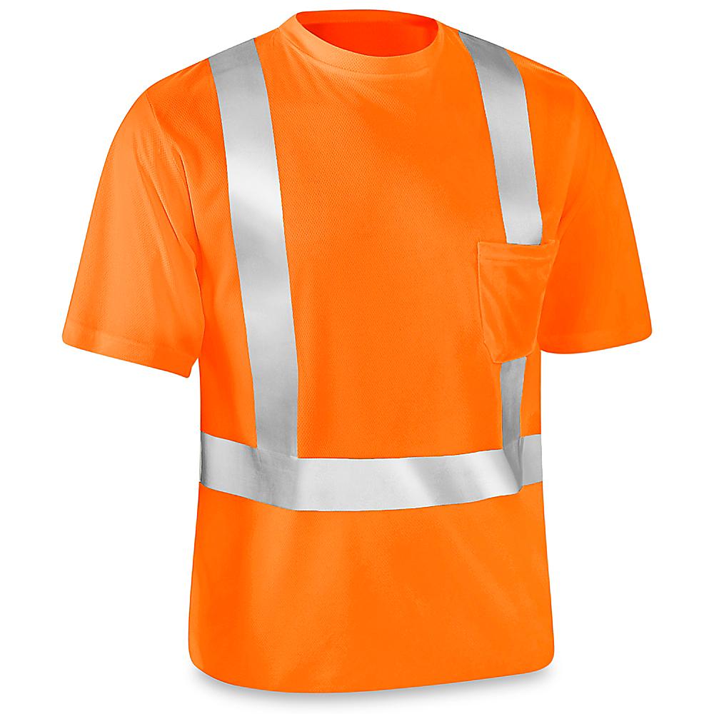 Class 2 Breathable Hi-Vis T-Shirt - Orange, Medium S-22189O-M - Uline