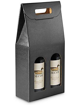 Wine Carrier - 2 Bottle, Black Linen S-22234