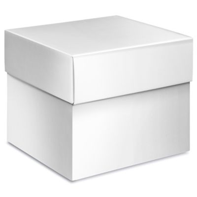 6x6x6 White Gloss Hi-Wall Folding Gift Boxes *Lids Sold Separately*