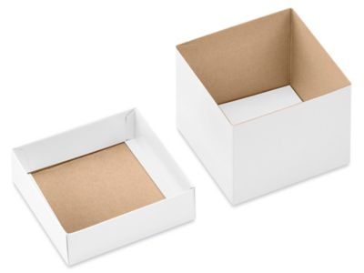 6x6x6 White Gloss Hi-Wall Folding Gift Boxes *Lids Sold Separately*