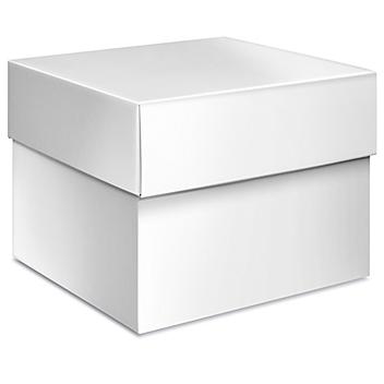 High Gloss Gift Boxes - 8 x 8 x 6", White S-22268