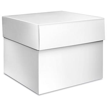 High Gloss Gift Boxes - 10 x 10 x 8", White S-22269