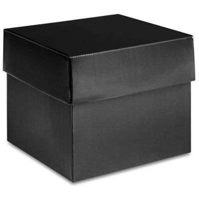 Cajas para Zapatos - 12 x 7 x 4, Negras Brillosas, 31 x 18 x 10 cm S-13061  - Uline