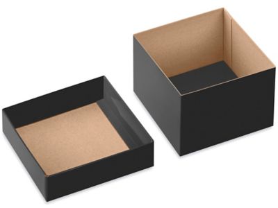 Cajas de Alto Brillo para Regalo - 6 x 6 x 5, Negras, 15 x 15 x 13 cm