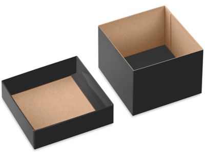 Cajas de 2 Piezas para Ropa - 15 x 9 1/2 x 2, Negras Brillosas, 38 x 24 x  5 cm S-11513 - Uline