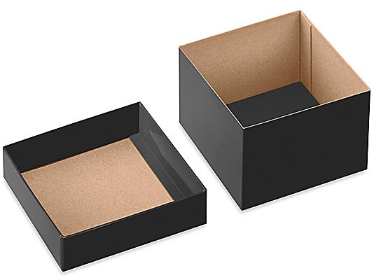 Cajas de Alto Brillo para Regalo - 6 x 6 x 5, Negras, 15 x 15 x 13 cm