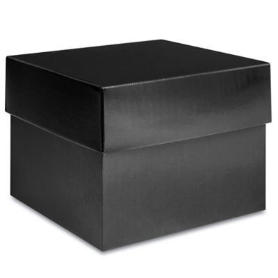 High Gloss Gift Boxes - 8 x 8 x 6, Black S-22271 - Uline