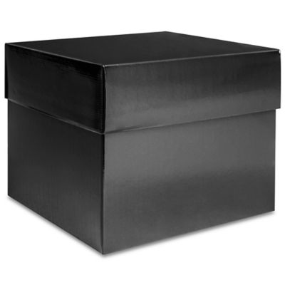 High Gloss Gift Boxes - 10 x 10 x 8, Black S-22272 - Uline