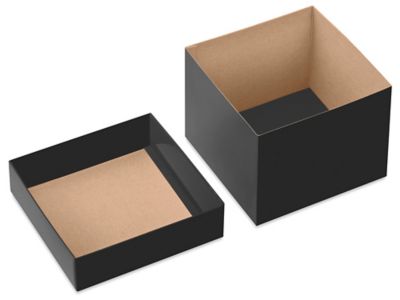 Cajas de Alto Brillo para Regalo - 10 x 10 x 8, Negras, 25 x 25 x 20 cm  S-22272 - Uline