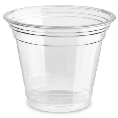 Uline Crystal Clear Plastic Squat Cups - 9 oz