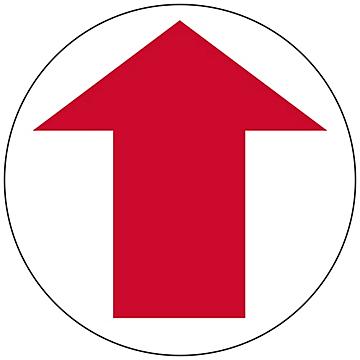 Warehouse Floor Sign - Red/White Arrow, 17" Diameter