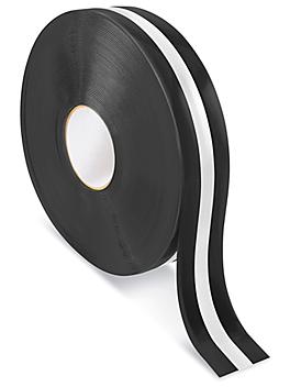 Mighty Line&reg; Deluxe Center Stripe Safety Tape - 2" x 100', Black/White S-22293B/W