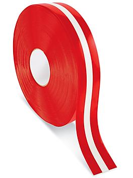 Mighty Line&reg; Deluxe Center Stripe Safety Tape - 2" x 100', Red/Glow S-22295R