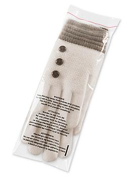 Resealable Suffocation Warning Bags - 1.5 Mil, 4 x 10" S-22301