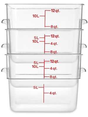 Cambro® Square Food Storage Containers - 8 Quart, Clear S-21883 - Uline