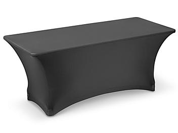 Stretch Fabric Table Cover - 6' Rectangle, Black S-22320BL