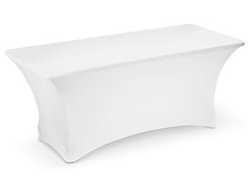 Stretch Fabric Table Cover - 6' Rectangle, White S-22320W