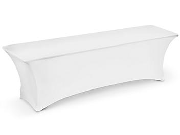 Stretch Fabric Table Cover - 8' Rectangle, White S-22321W