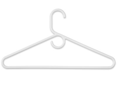 Tubular Plastic Hangers - 3/8, White - ULINE - Carton of 120 - S-22340