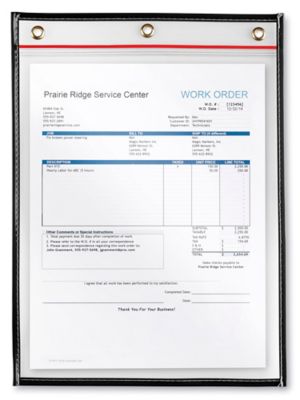 Reclosable Job Ticket Holders - 9 x 12", Black S-22348BL