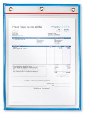 Reclosable Job Ticket Holders - 9 x 12", Blue S-22348BLU