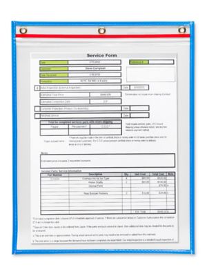 Reclosable Job Ticket Holders - 11 x 14", Blue S-22349BLU