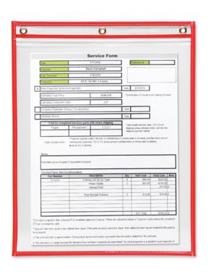 Reclosable Job Ticket Holders - 11 x 14", Red S-22349R