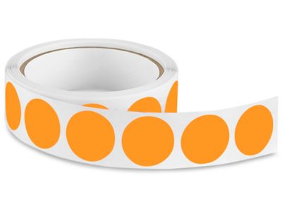 Blank Inventory Circle Labels - Fluorescent Orange, 1" S-2235O